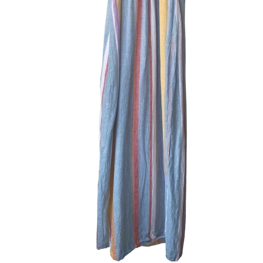 Urban Outfitters Linen Sundress XS Rainbow Colorful Button Front Beachy Vacay - Picture 10 of 12